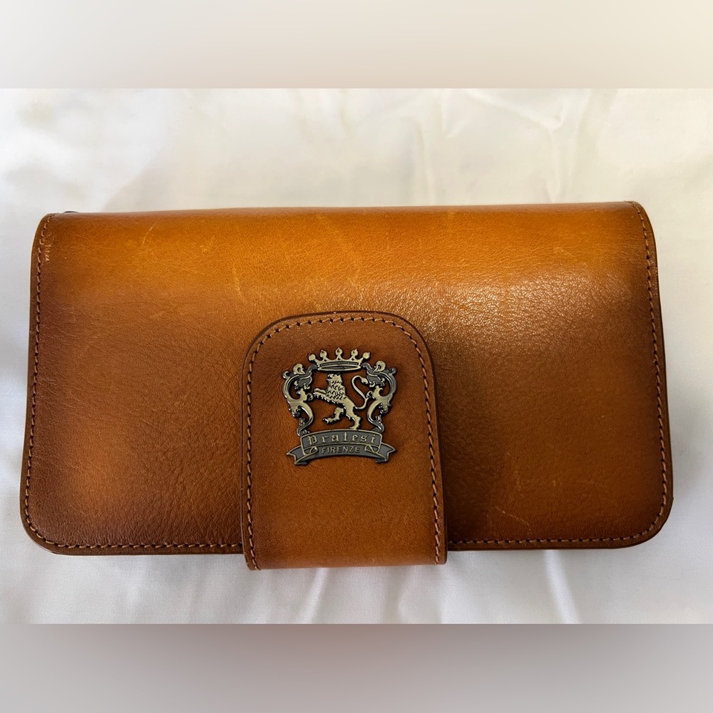 PRATESI FIRENZE, brown leather wallet, made it Italy.